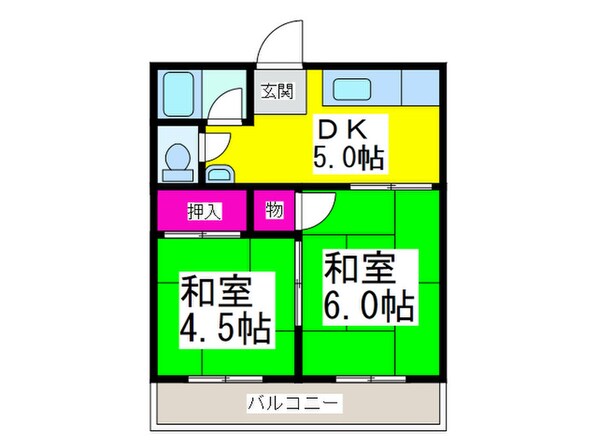 ハイツ山本Ｂ棟の物件間取画像